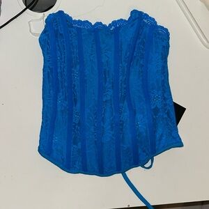 Outcase Portia Corset Top Blue